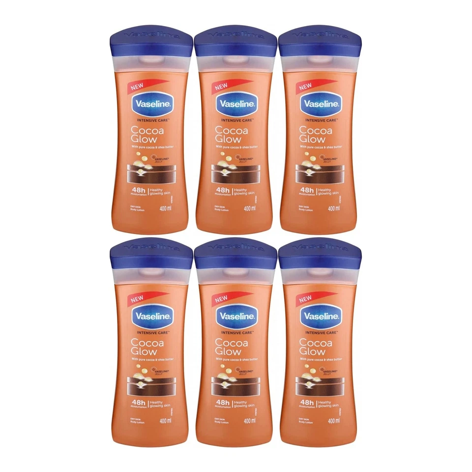 824853 Vaseline Lotion 400ml Cocoa Glow (6-pack) Facial Cheap Wholesale