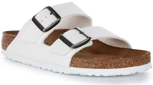 Birkenstock Arizona BF Slide 2 Buckle Strap Anatomic Sandal White UK 3.5 - 9.5 - Picture 1 of 12