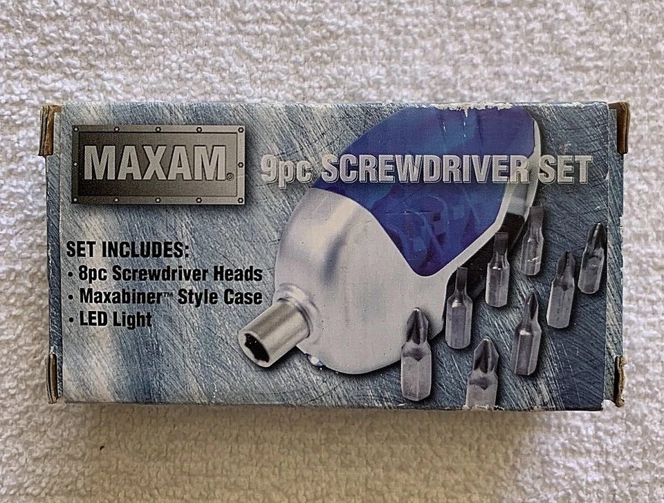 Maxam® 9pc Screwdriver Set with Maxabiner™ Case and LED Light New Free Shipping  - Image 1 of 3