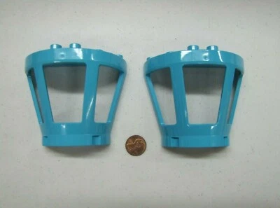 Lego Duplo 2 Azure Blue Airport Air Traffic Control Tower Window Parts - Image 1 of 4