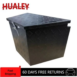 Black 870Lx500Wx450H Heavy Duty Aluminium Caravan Trailer Toolbox, Top Open - Picture 1 of 8