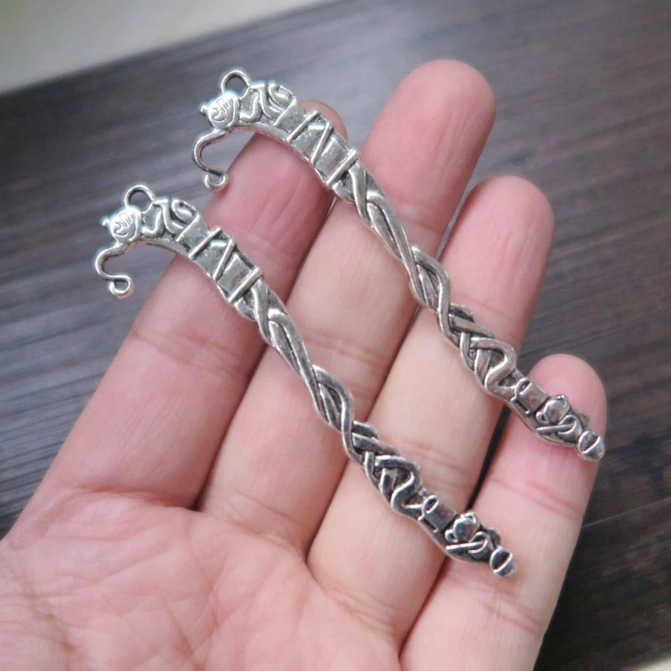 5 Stück Antik Tibetisch Silber Metall Mit Öse Lesezeichen - Teekanne Prägung 8cm