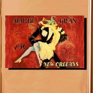 Canvas Wrap Visit Mardi Gras 1910 In New Orleans Vintage Poster Art 16 x 24 - Picture 1 of 4