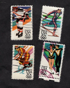 #2067-70 Olympic Games, Winter Stamps, Used Se-Tenent Set, 20 cent, Off Paper