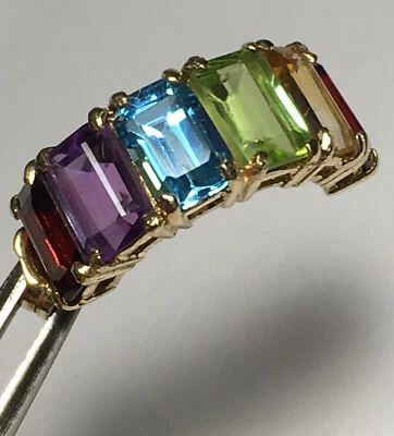 Pendientes de amatista/topacio de oro amarillo macizo de 14k 3,7 g Foto 1 de 4