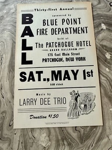 BOLA PANORÁMICA PATCHOGUE NY DE COLECCIÓN 11" X 17 PUBLICIDAD BAILE DEPARTAMENTO DE BOMBEROS - Imagen 1 de 4
