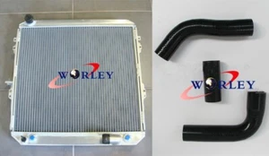 Full Aluminum Radiator + Hoses for Toyota Surf Hilux 2.4 2.2 LN130 Turbo AT/MT - Picture 1 of 7