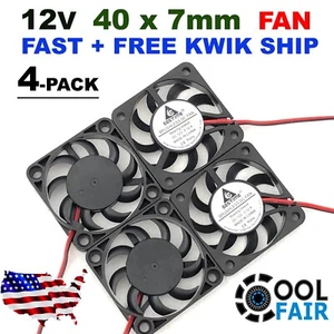 12V 40mm 4007 Cooling Case Fan 40x40x7mm 4007 DC PC Computer Cooler 2 Pin 4 Pcs - Picture 1 of 5