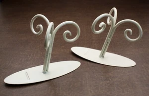 Vintage Wrought Iron Hat Wig Display Storage Rack Stand X 2 - Picture 1 of 2