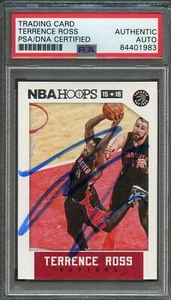 2015-16 NBA Hoops #30 Terrence Ross Signed Card AUTO PSA Slabbed Raptors - Picture 1 of 2