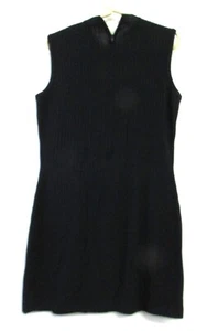 St John Dress Black Sleeveless Mock Neck Knit Knee Length - Picture 1 of 3