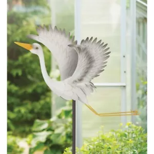 Bird Jiggly Garden Stake "Egret" - Picture 1 of 3