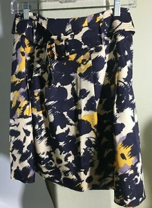 THE LIMITED Purple Lavender Yellow-Gold Floral Pleated Skirt Women's Small NWT  - Picture 1 of 5