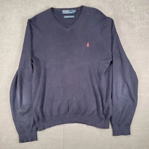 Polo Ralph Lauren Pima Cotton V-Neck Sweater Pullover Classic Fit Medium - Bild 1 von 10