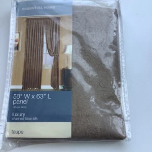 Vintage Home Trends Luxury Faux Silk Curtain Panels Taupe 50” x 63” NEW IN PKG - Picture 1 of 3