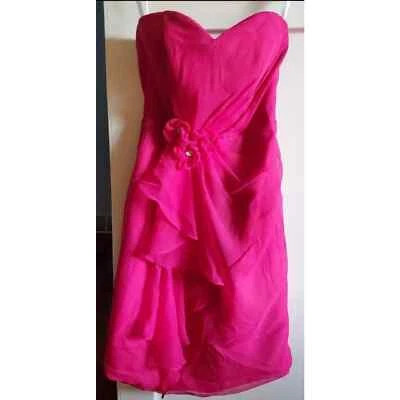 Vestido sem alças DaVinci rosa formal formatura noivas empregada doméstica tamanho 2 - Imagem 1 de 4