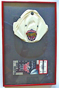 1997 Cleveland Indians All Star Game Ticket & Hat Sandy Alomar MVP Jacobs Field! - Picture 1 of 11