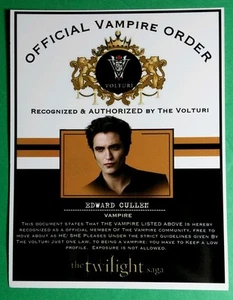 Twilight Oficial Vampiro Orden Gorra Crepúsculo Volturi Edward Cullen Robert - Picture 1 of 2
