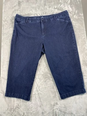 Pantalones capri de mezclilla St. John's Bay calce cómodo lavado oscuro para mujer talla 18 Foto 1 de 4