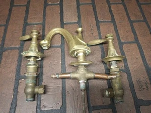 Antique Brass Art Deco Speakman Vanity Faucet - Picture 1 of 7