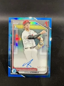 2024 Bowman Draft Chrome Tytus Cissell True Blue Refractor Auto /150 1st Bowman - Imagen 1 de 2