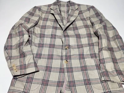 Abrigo deportivo a cuadros a cuadros THOMAS PINK para hombre 42R LORO PIANA lana seda lino Foto 1 de 4