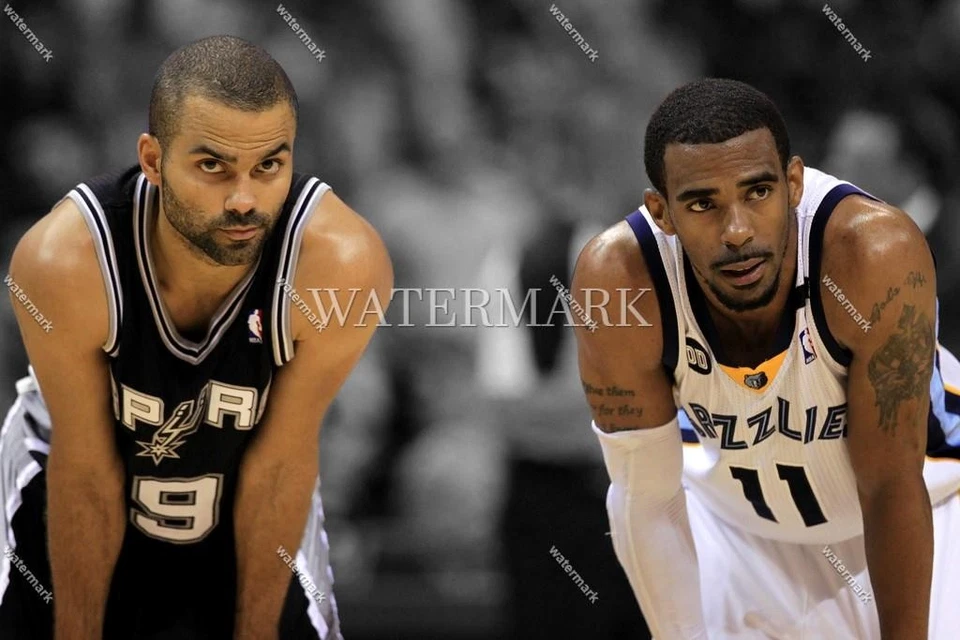 Foto foco CY561 Mike Conley Memphis Grizzlies-Tony Parker 8x10 11x14 16x20 Foto 1 de 1