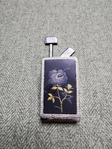 Contenitore profumo giapponese vintage Showa retrò NACON, disegno floreale intagliato - Foto 1 di 14
