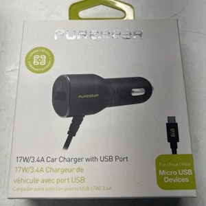 Puregear Chargeur Voiture Micro USB avec Port USB - 10 Watts - Noir - 02-001-01240 - Photo 1 sur 4