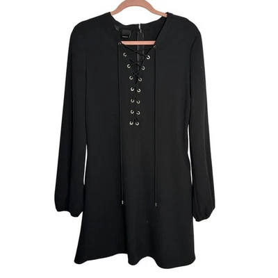 Mini vestido negro con cordones Pinko Affabile Abito mediano para mujer Foto 1 de 4
