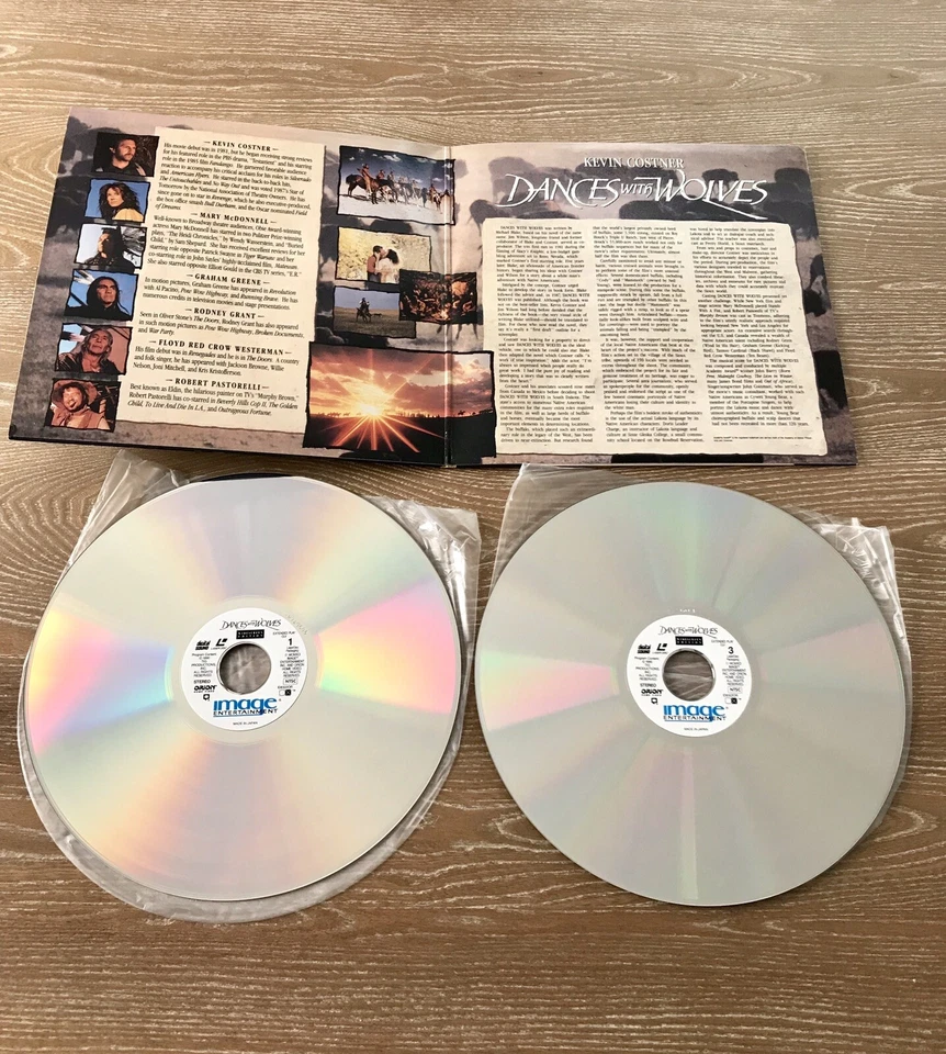Dances with Wolves Laserdisc Widescreen Edition Double Disc Set Kevin Costner - Image 1 of 4