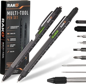 Multitool Pen 2-Pack - Multi-Tool Pens with LED Light, Flathead & Phillips Screw - Picture 1 of 11