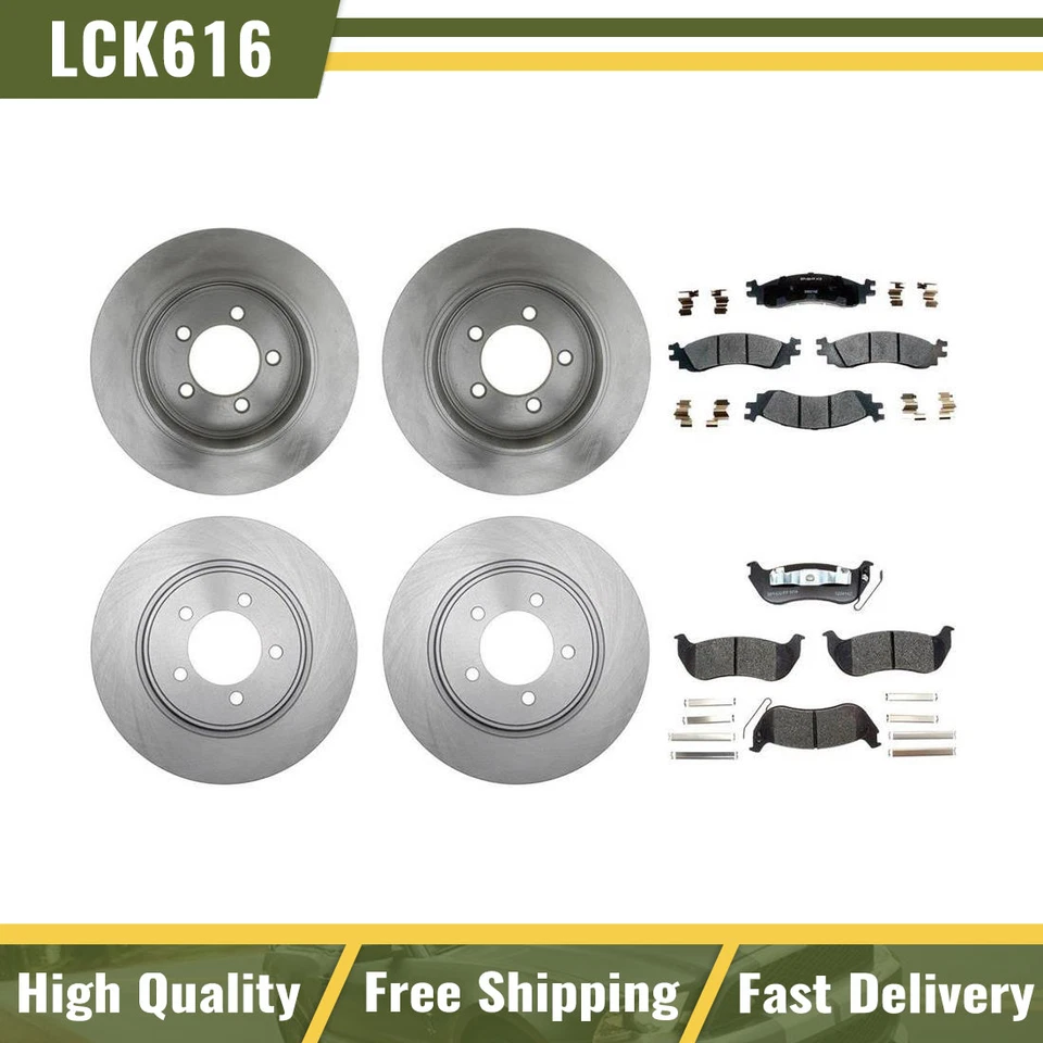 Rotores de freno delanteros traseros y pastillas de cerámica para Ford Explorer Sport Trac 2008-2010 Foto 1 de 4