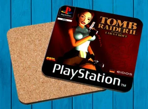 TOMB RAIDER II PLAYSTATION PSX POSAVASOS MADERA WOODEN COASTERS - Imagen 1 de 1