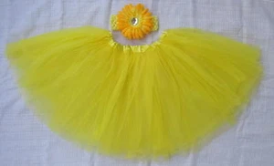 3 Pcs Yellow Lemon Tutu Skirt Ballet Dance Tulle Girl N Headband Set Child Girl - Picture 1 of 1