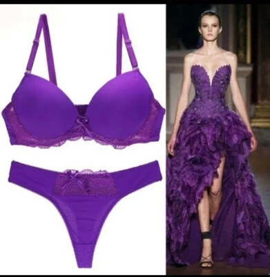 bh set push up Strings Weich Reizwäsche Desus bin blau 95b - Bild 1 von 4