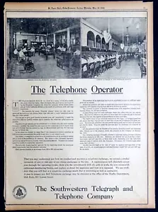 1913 St. Louis Newspaper Full Page Ad - The Telephone Operator - Picture 1 of 1