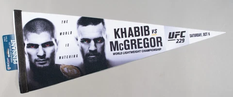 Khabib Nurmagomedov Conor McGregor UFC 229 Original Wincraft 12x30" Pennant Flag Cover