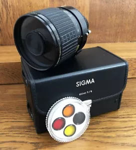 SIGMA 600mm F/8 MIRROR TELEPHOTO CON BORSA E FILTRI CON SPECCHIO OPACIZZATO - Foto 1 di 8