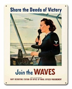 JOIN THE WAVES NAVY RECRUITMENT 15" HEAVY DUTY USA MADE METAL ADVERTISING SIGN