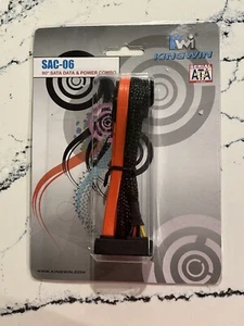 KINGWIN SAC-06 SATA DATA and Power Combo 16" Red Black Connector - Picture 1 of 2