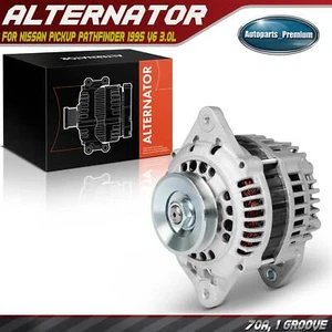 Alternator for Nissan Pickup Pathfinder 1995 V6 3.0L 70A 12V CW 1-Groove Pulley - Picture 1 of 9