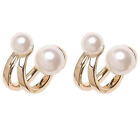 Pearl Clip Alloy Dangle Earrings for Women and Wraps Ears