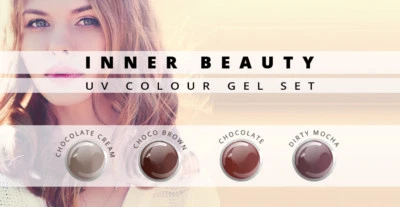 UV Farbgel Set Inner Beauty 4 x 5ml Farben Gel mittelviskos Sparset Nagel Color - Bild 1 von 4