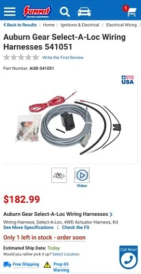 Arnés de cableado Auburn Gear Select A Loc arnés de cableado, parte #541051 Foto 1 de 3