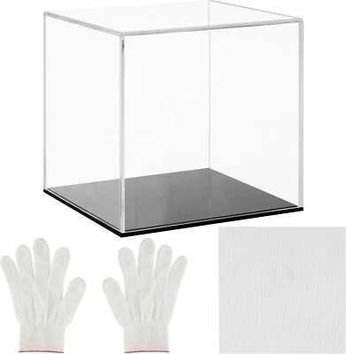 Belle Vous 5-Sided Clear Acrylic Display Case Cube with Base - 12.5 x 12.5 x 12. - Image 1 of 4
