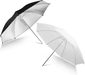 33" Translucent White Soft Umbrella & Silver Reflector Diffuser Lighting Kit - Picture 1 of 12