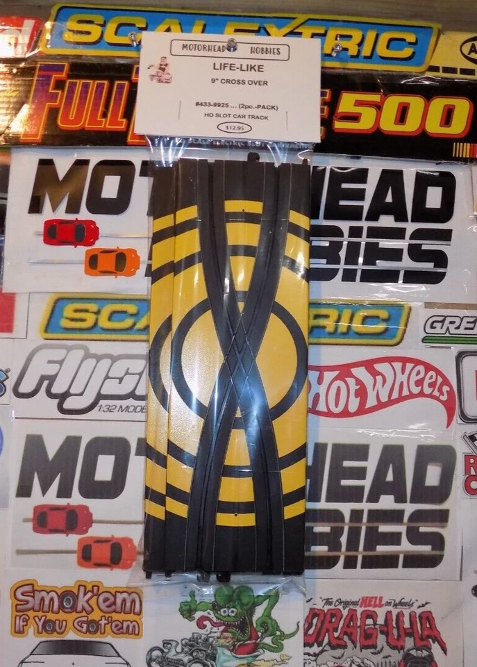 LIFE-LIKE, 9" AMARILLO CROSS OVER HO SLOT CAR TRACK, #433-9925, (PAQUETE DE 2) Foto 1 de 1