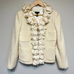 J. Chaqueta Astrid Crew Collection Flores en Cascada Mujer 14 Crema Lujo Boucle - Imagen 1 de 11
