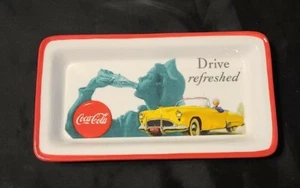 Vtg Coca-Cola "Drive Refreshed" Ceramic Butter Tray/Wall Hanging - Picture 1 of 7